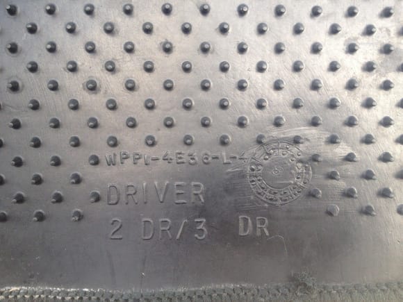 Real Back Driver's side Label