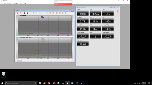 and comes back up a 2nd time and peaks @6048rpm and I let off the throttle...