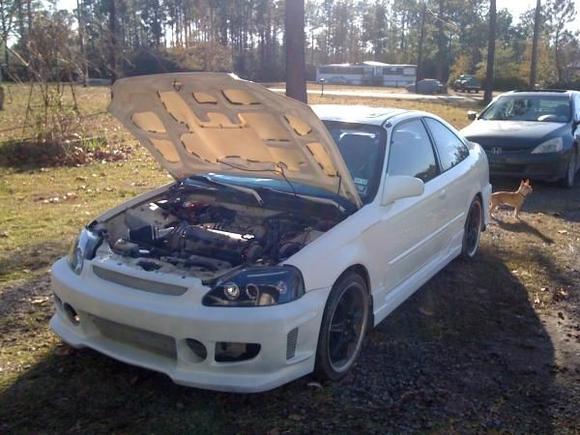 after adding mesh and priming rest of car