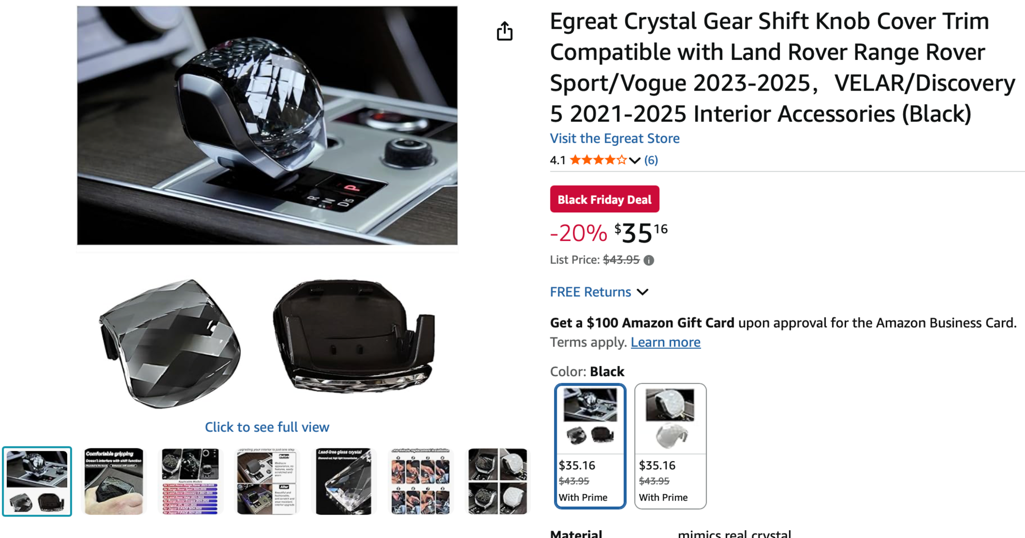 Accessories - Range Rover Crystal Shift Knob Cover - Used - 0  All Models - Columbia, SC 29205, United States