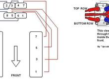 As the description says... this assumes your sitting inside the cabin of the vehicle, looking forward through the firewall. 

cylinder 2, 3, 4 and 7 would be on the bottom row. While 8, 5, 6 and 1 would be the top row.