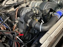 Upper radiator hose view