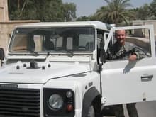 Baghdad, Iraq. I used this Defender to run between camps and bases.  It was my first Rover - and a BLAST to drive!