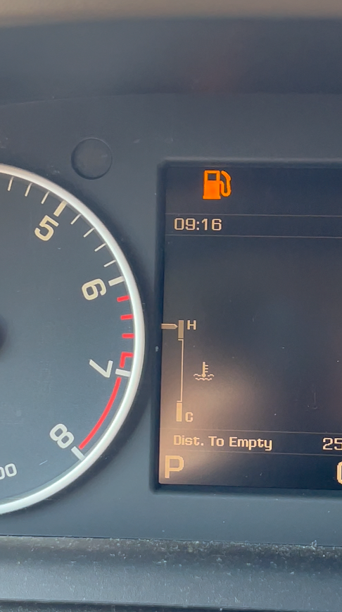 From a hot start after a few minutes of rest and a centered guage, it took less than 1 minute to reach the top