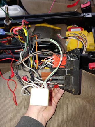 Just to show the scale/amount of wire they used while doing this botch job.  Ignore small red wire with red tape.  Was for a previous mickey mouse wiring that I removed, and later removed the wire.