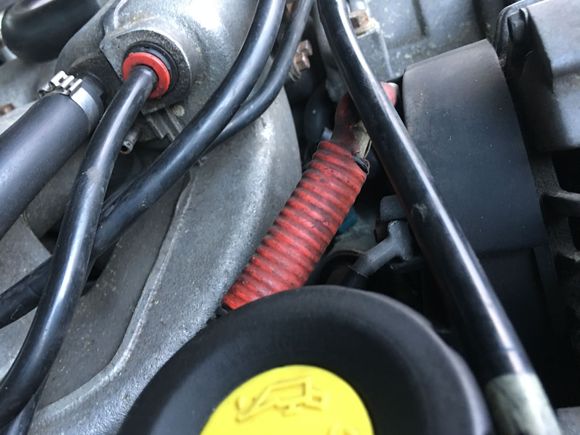 So anyone know what that missing hose is? Look below the hose w the red end piece and you’ll see empty port for a hose see next photo for what happened next