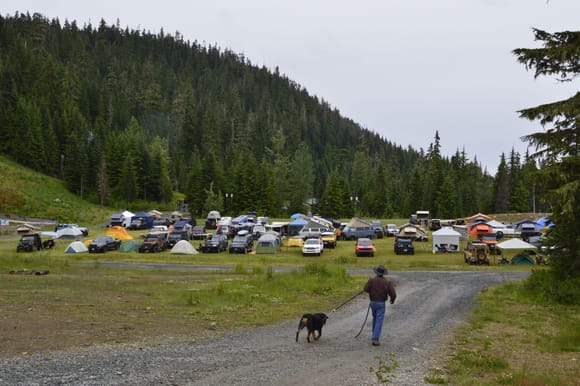 Camping area 2 the VW Vanagons are circled, must be a protective thing  