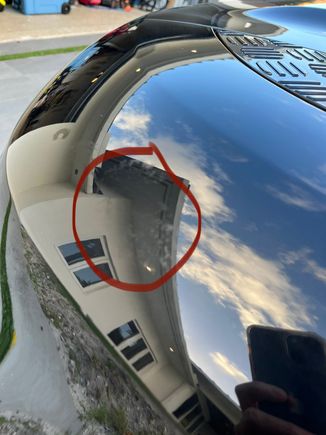 Hard to see unless you zoom… but I can’t tell if it’s oxidation or a paint defect? But when I picked up car the lighting wasn’t as it is in the morning. We noticed this the next morning. 