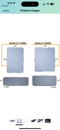 Used the dually long. Wide would be too wide. And length may not be enough. 