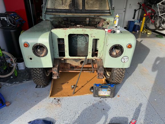 Front bumper bolts actually just came out, they were rusted to oblivion