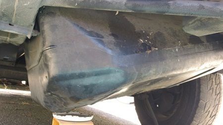 Step 14b Using Helper or a handy jack gently lower the tank from the left