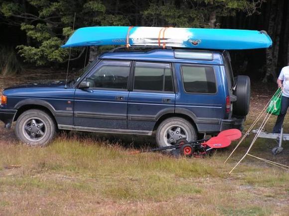 Kayak on the roof.