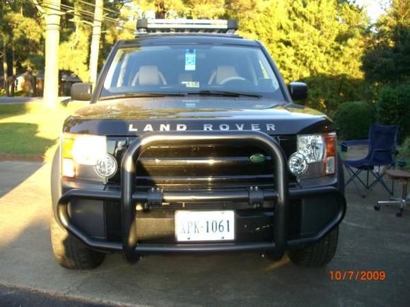 OEM Brush Guard with light mounting brackets, and just visible is the snap-on EGR Headight protectors.