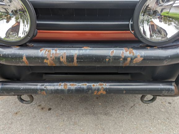 Bull bar with lousy paint job