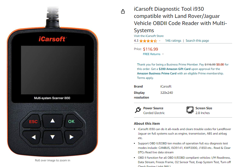 Miscellaneous - iCarsoft Diagnostic Tool i930 ABS tool - Used - 0  All Models - Lynchburg, VA 24503, United States