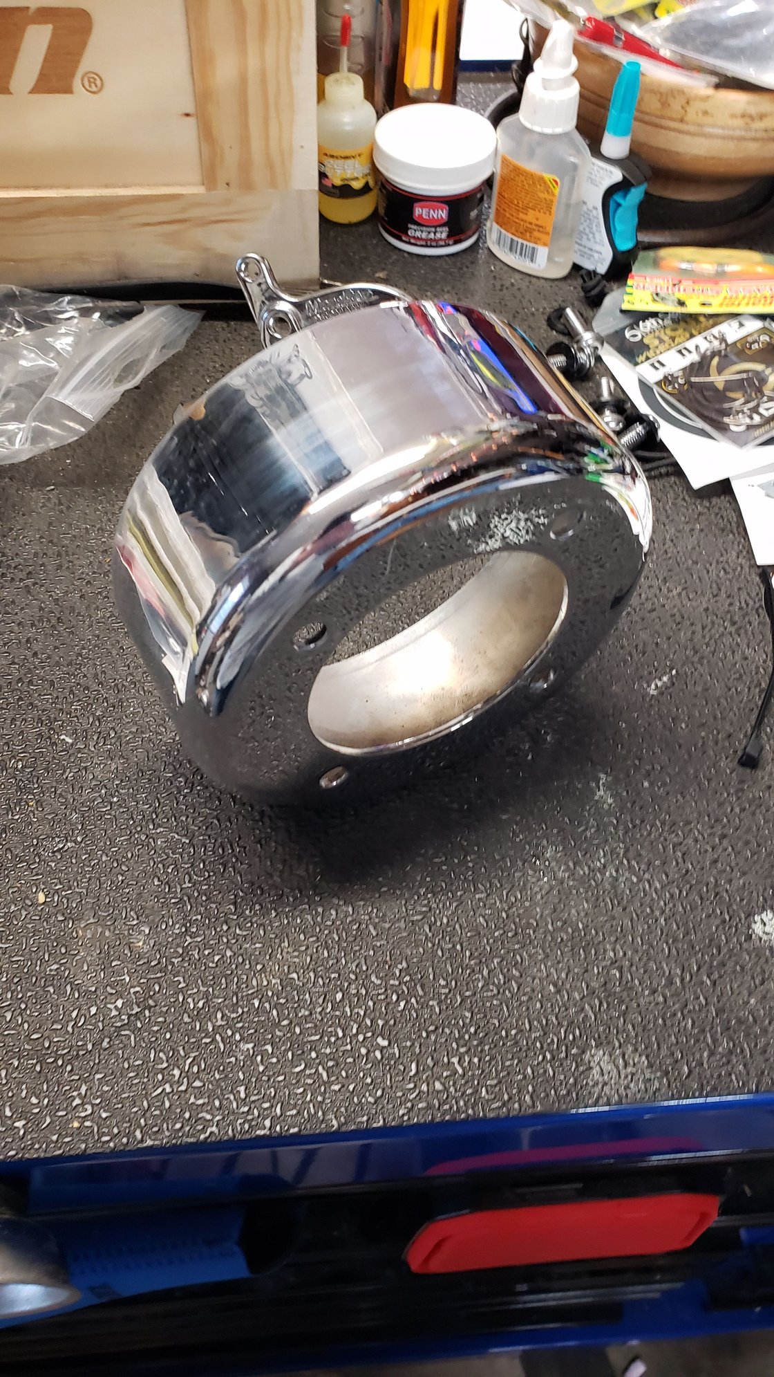 Chrome plated LS1 water pump pulley cover and thermostat housing