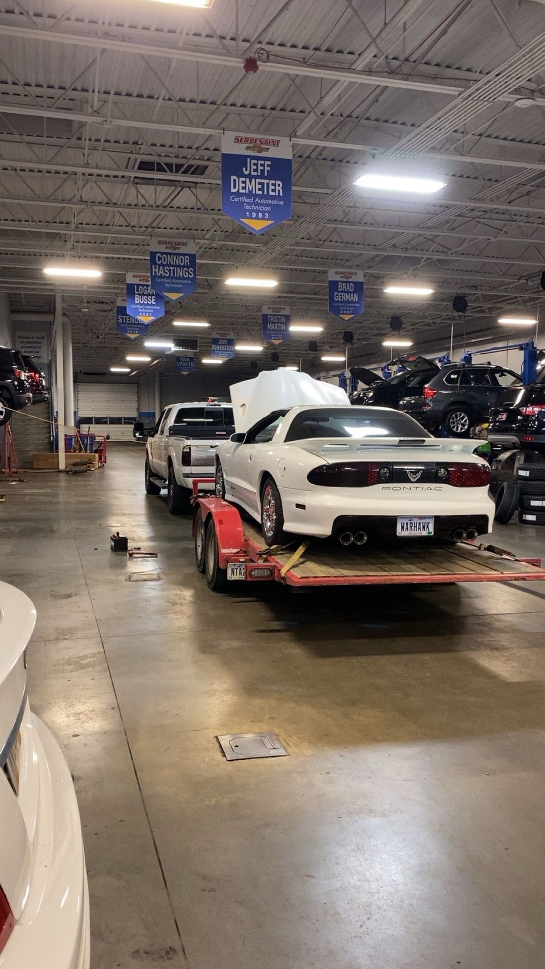 Leaving the shop this morning.