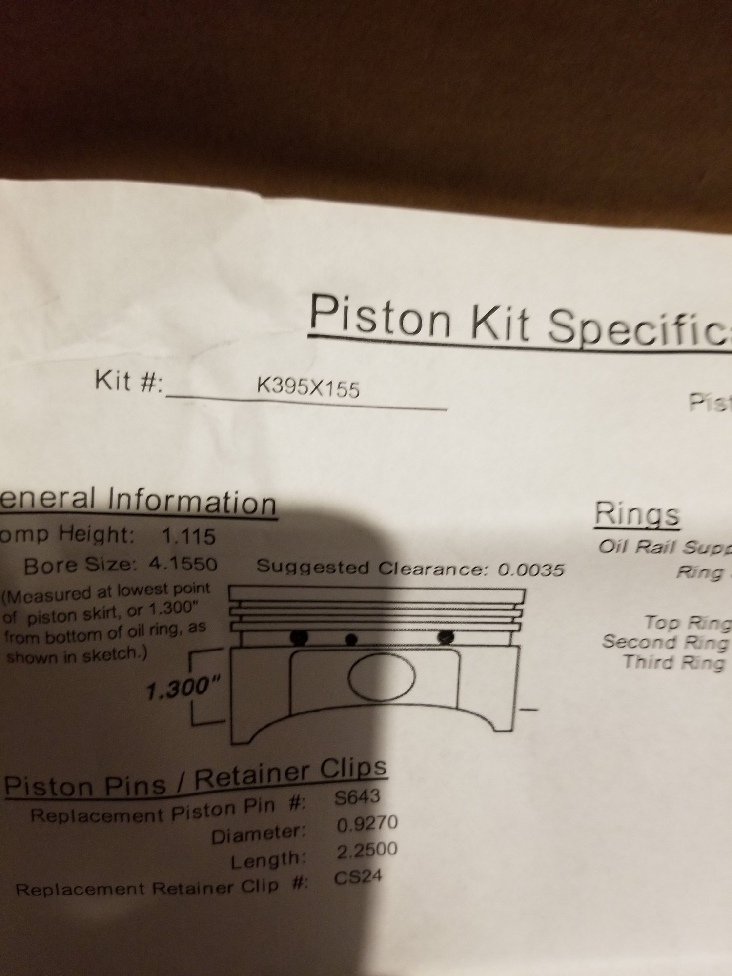 Engine - Internals - 4.155 -8CC Weisco pistons - New - 0  All Models - St. Cloud, MN 56301, United States
