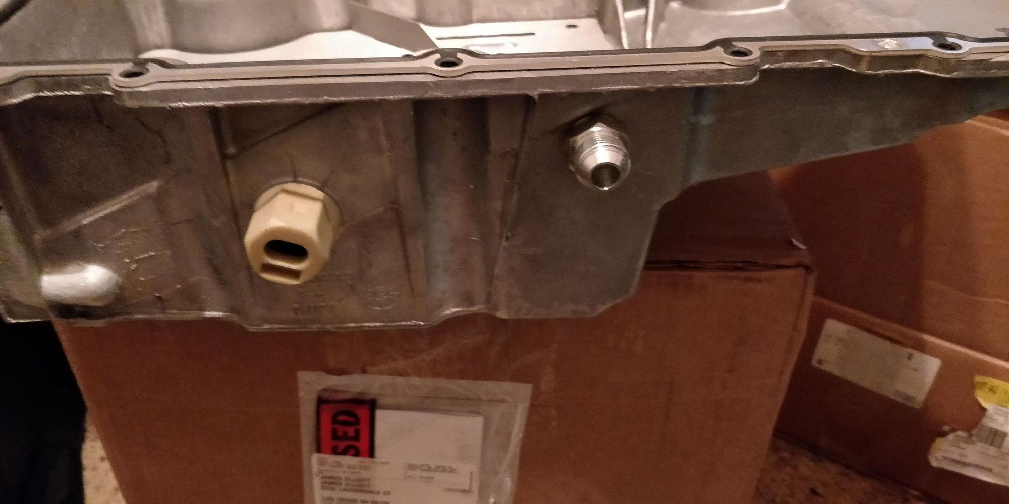 NIB LS1 oil pan w/10 an fitting and Improved Racing baffle LS1TECH