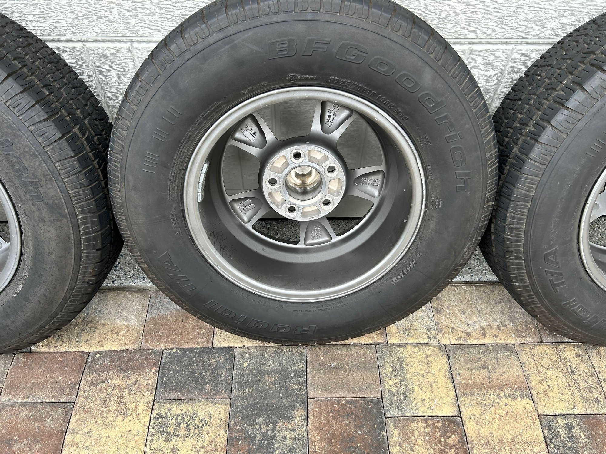 Wheels and Tires/Axles - 4 REV 100 Grey 15"x7" 0 offset, 4" backspacing, 5x4-3/4 & 4 BF Goodrich TA 225/70/R15 - Used - -1 to 2025  All Models - Jacksonville/st. Augustine, FL 32092, United States