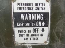 Heater switch warning, can't make that shit up :P