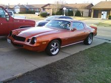 78 camaro amber fire perl paint job, creager ss 17x6 in front 17x9 in the back