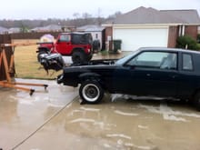 This is my '87 Buick Turbo T project. I installeed the motor in the freezing rain in the middle of winter!