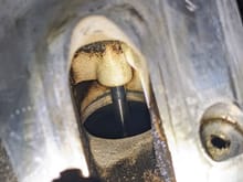 This intake valve is open, is that wear on the stem?