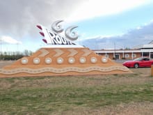 Tucumcari. NM with 50's style tail light sign