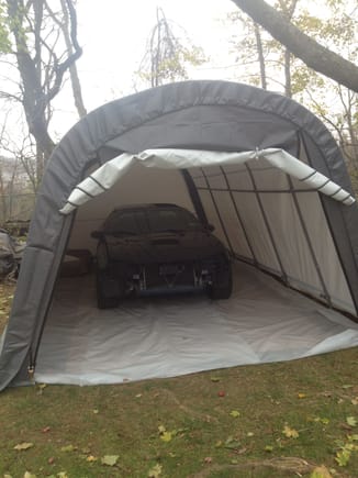 I bought a car shelter from shelter logic. Unfortunately i did not anchor it properly at first and Hurricane Sandy threw it across my parents yard ! It survived but has a lot of patchwork. Lesson Learned.
