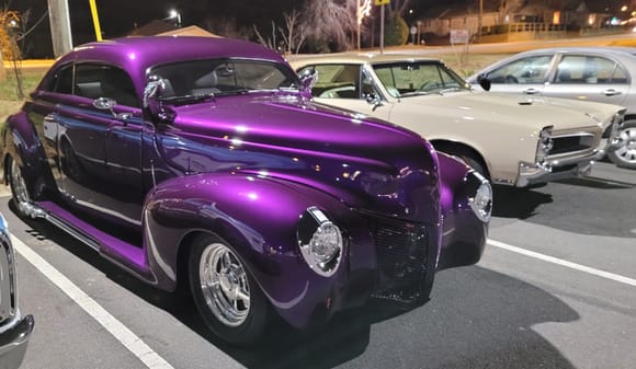 Its shiny & purple. Amazing paint!