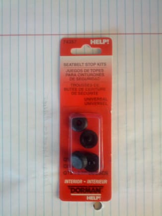 This is what I bought from eBay for $5.98 with free shipping.  The seller calls it GM Seat Belt Stop Kit # 12453515 - NEW