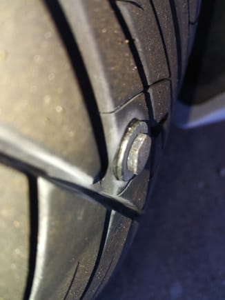 While working on the Camaro my friend noticed this in the Z28's front passenger tire.