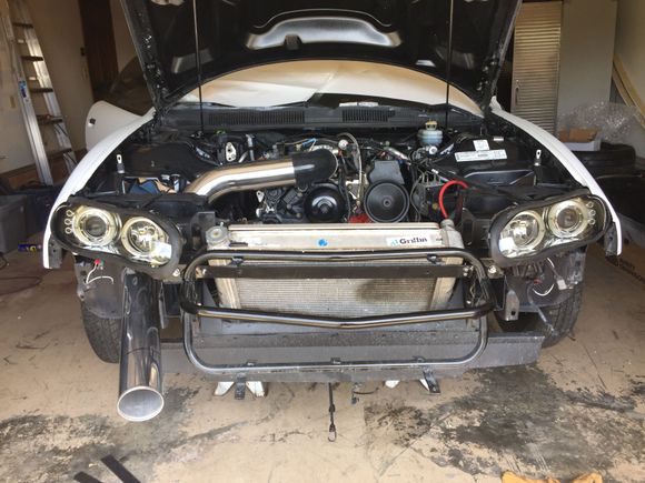 Test fitting some things, 4" piping with 31x12x4 intercooler