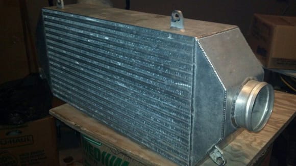 Air/Air intercooler, 3 1/2 inch in and out. It is two cores thick.