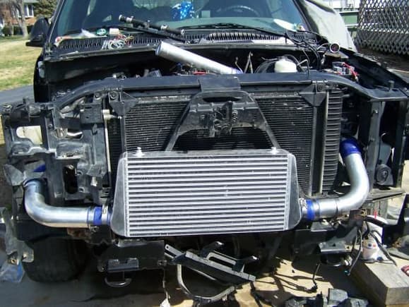 my huge ebay intercooler and pipes