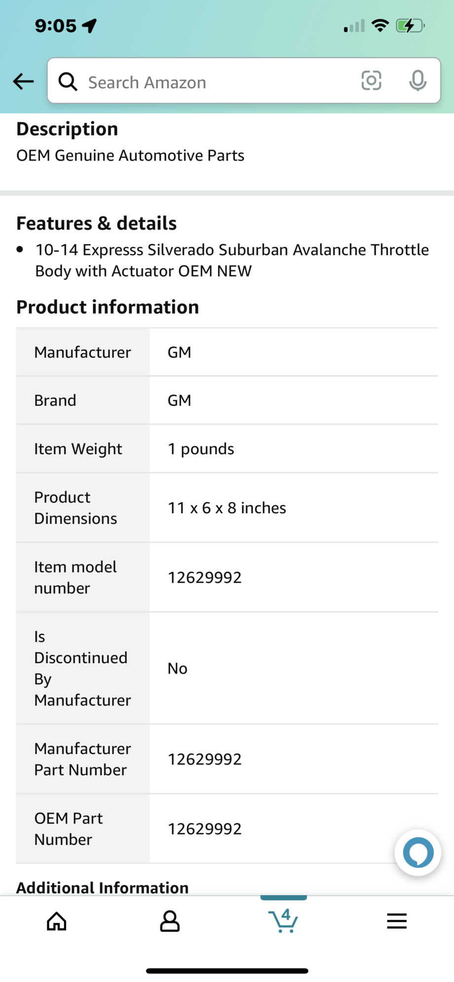 Engine - Intake/Fuel - GM 90mm DBW Throttle Body FREE SHIPPING! - Used - 0  All Models - West Bend, WI 53090, United States