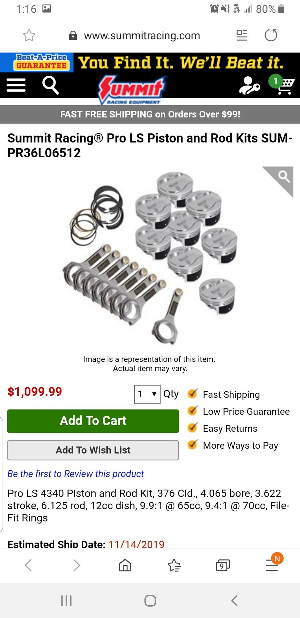 Brand new Ls3/l92 summit pro ls rods and pistons LS1TECH Camaro and