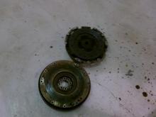 Old clutch and flywheel out