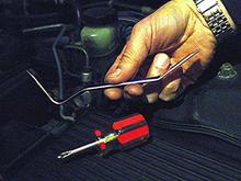 Fuel Filter Removal with Brake Adjust Tool