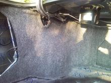 Recovered side wall with carpet, cut out the drive side "box" area to build a custom box for my amp.