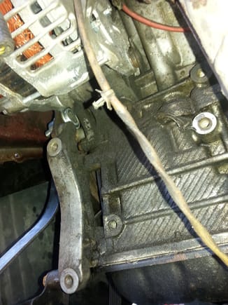 Another view from where the compressor mounts. Hmmm looks like a gasket is falling out near the upper right bolt hole ..