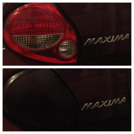 Before and after pic of my new tinted taillight.