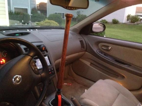 Louisville slugger shifter with red mahogany finish. (Got bored) pioneer 7" stereo
