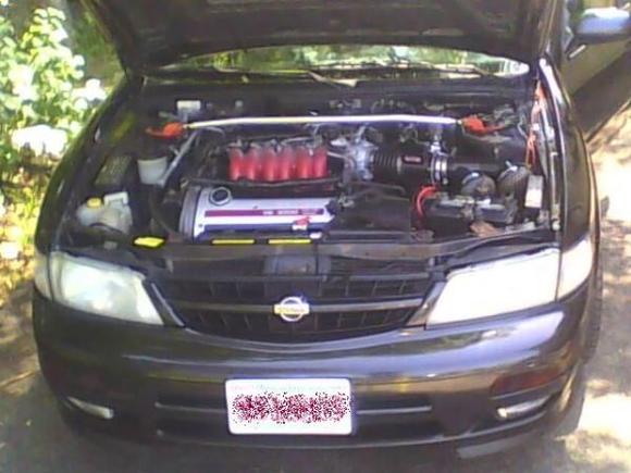 300zx double filter intake, just added.  Painted manifold and valve cover.