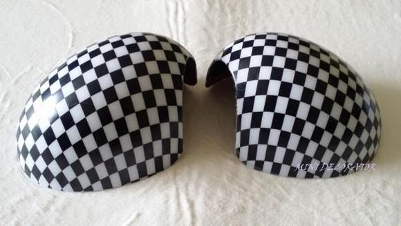 Black &amp; White Small Checkered Style
**manual folded side mirrors only**
$149.99 for a pair (L/R)