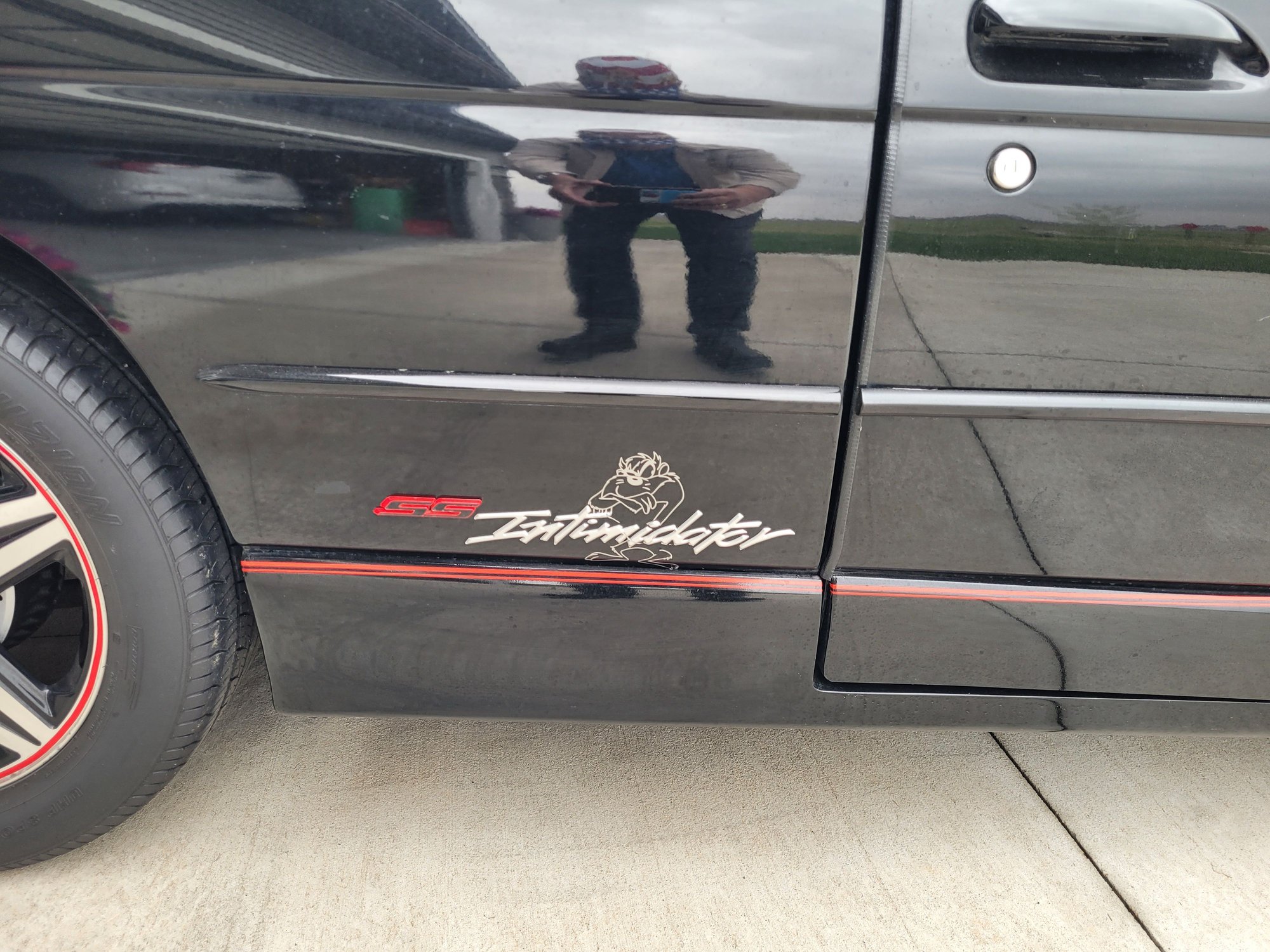 On the side of the car I got the intimidator emblems and now I got the Taz emblem on there too