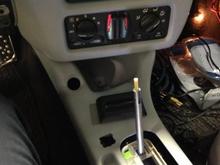 Test Fitting Dash parts before paint. Also trying to place iPhone Dock where Cupholder used to be.