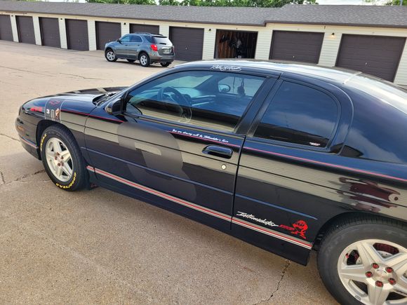 the Monte today Every decal on this thing covers up something that happened in a parking lot or a Stupid incident