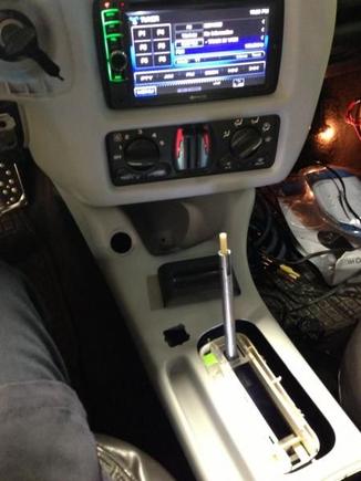 Test Fitting Dash parts before paint. Also trying to place iPhone Dock where Cupholder used to be.